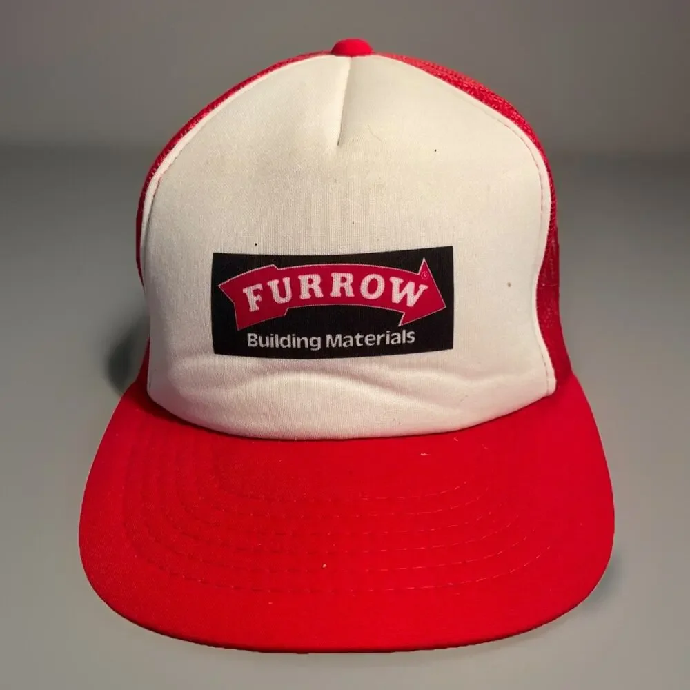 Furrow Building Materials Vintage 1980s Adjustable Cap Hat